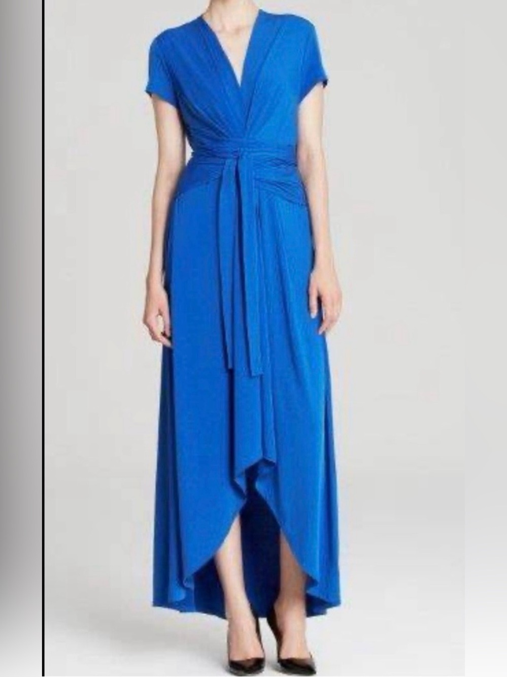 Michael Kors Black Wrap High-Low Maxi Dress